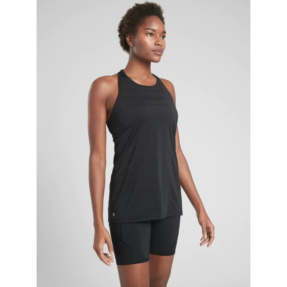 Athleta black high neck chi workout tank top size XXS